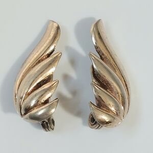 Vintage Monet Sterling Silver Clip On Earrings